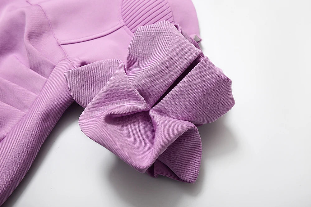 Alyia Puff Sleeve Ruffle Bandage Skirt