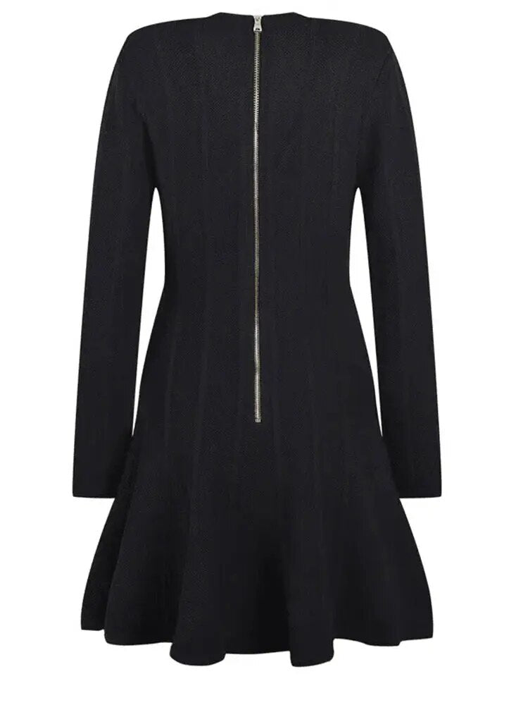 Elite V-neck Long Sleeve Dress