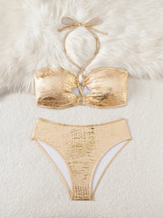 Shiny Gold 2 Piece Bikini Set
