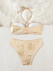 Shiny Gold 2 Piece Bikini Set