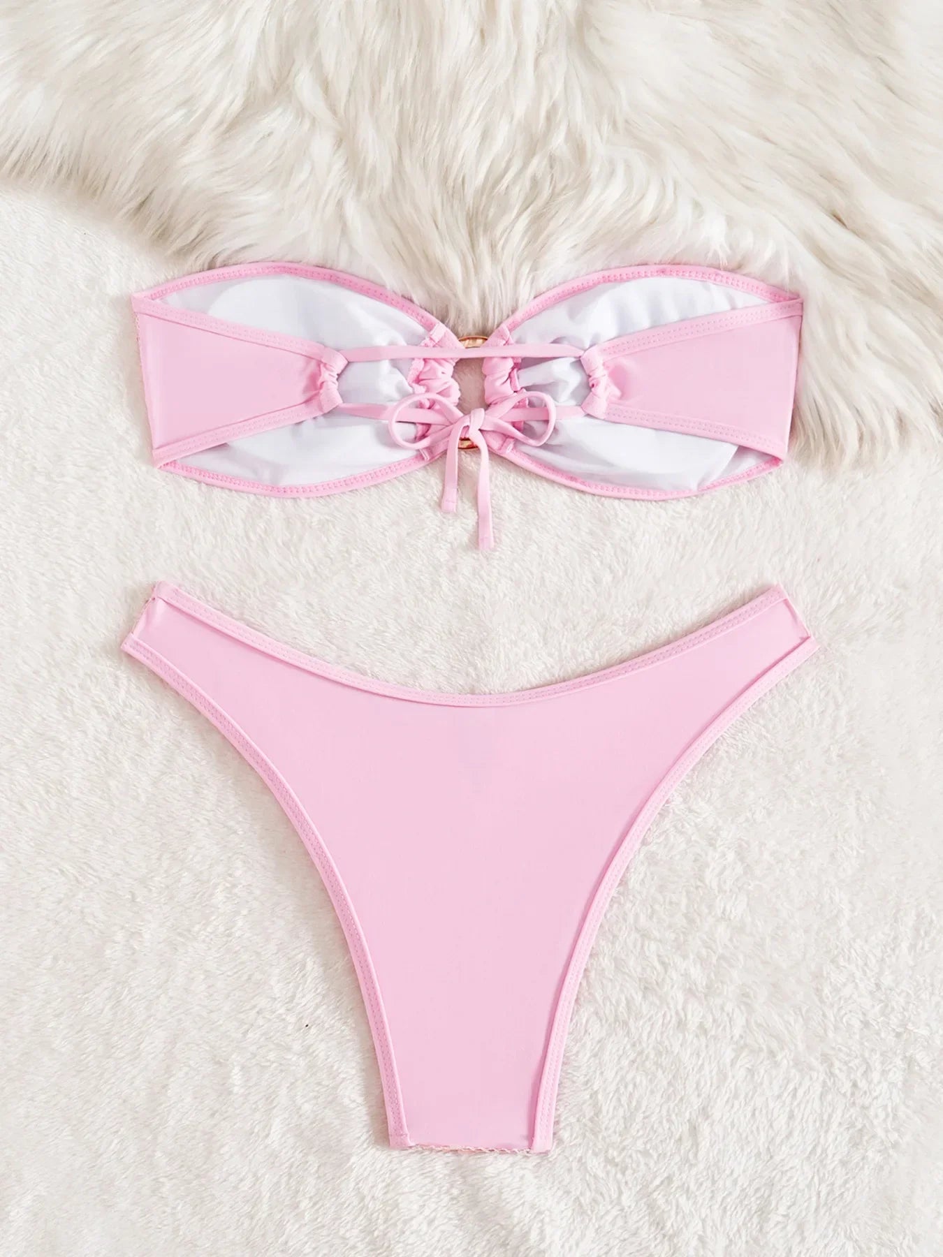 Shiny Sequin Bandeau Bikini Sets
