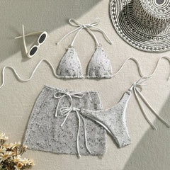 Shiny White Bikini Set