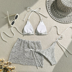 Shiny White Bikini Set