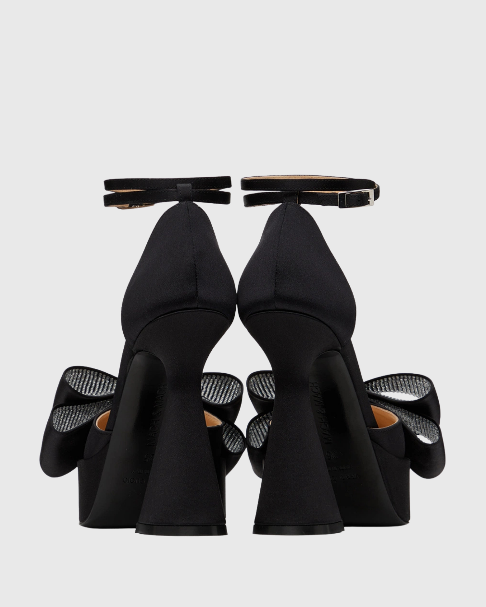 Siena Rhinestone Bow Slingback Platform Pumps In Black