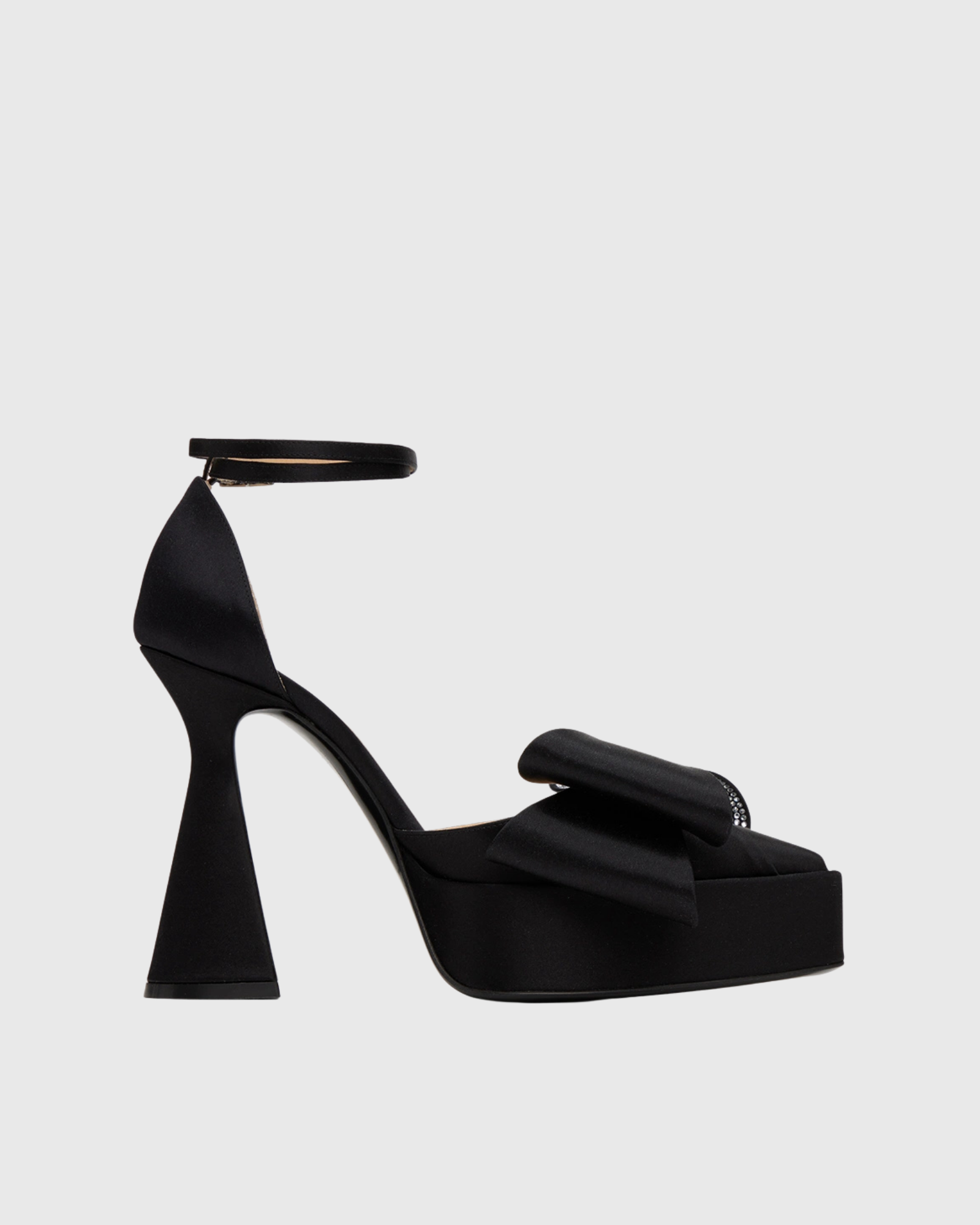 Siena Rhinestone Bow Slingback Platform Pumps In Black