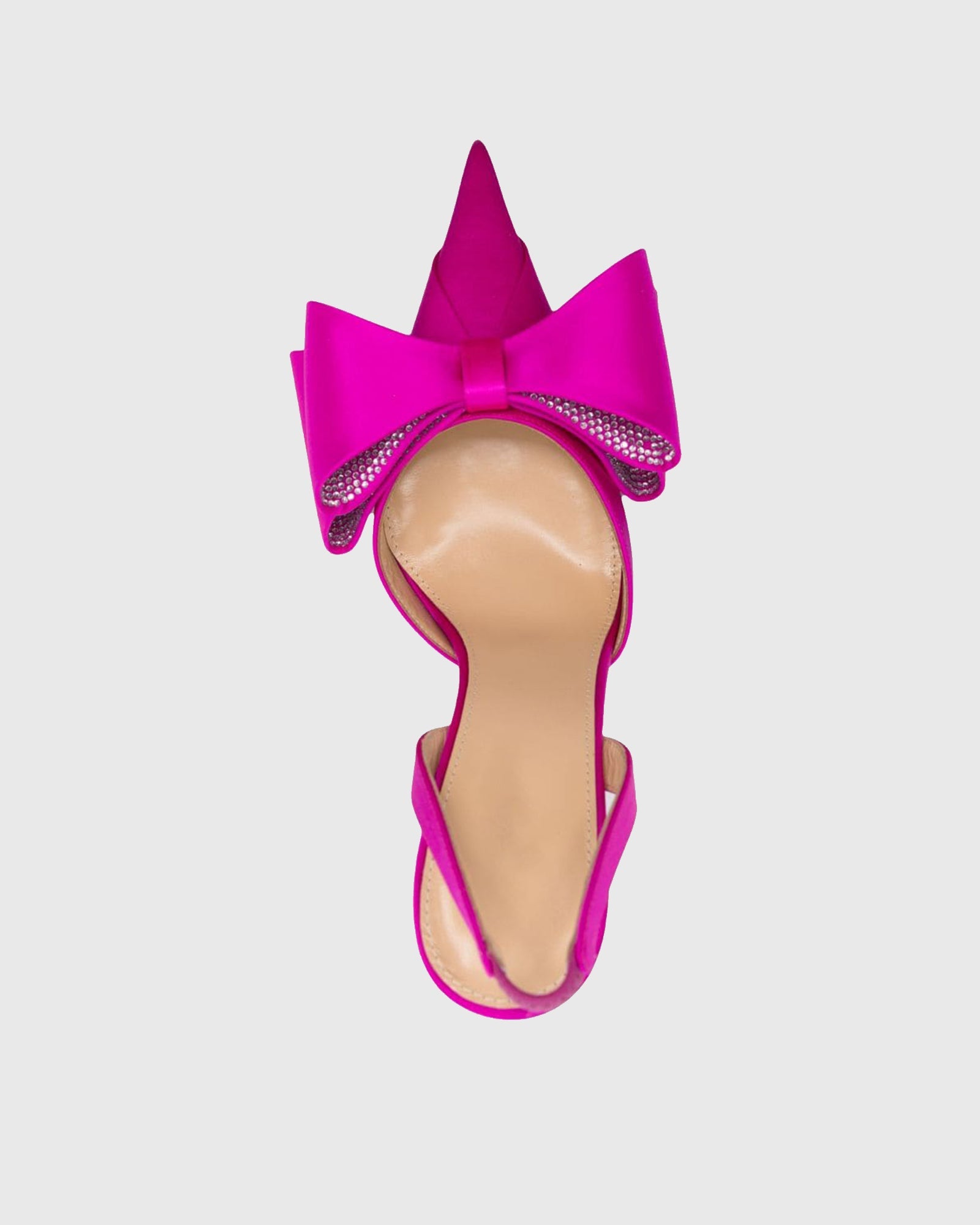 Siena Bow Satin Slingback Pumps In Hot Pink