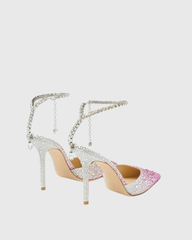 Silva Rhinestone Strap Embellished Pumps In Pink