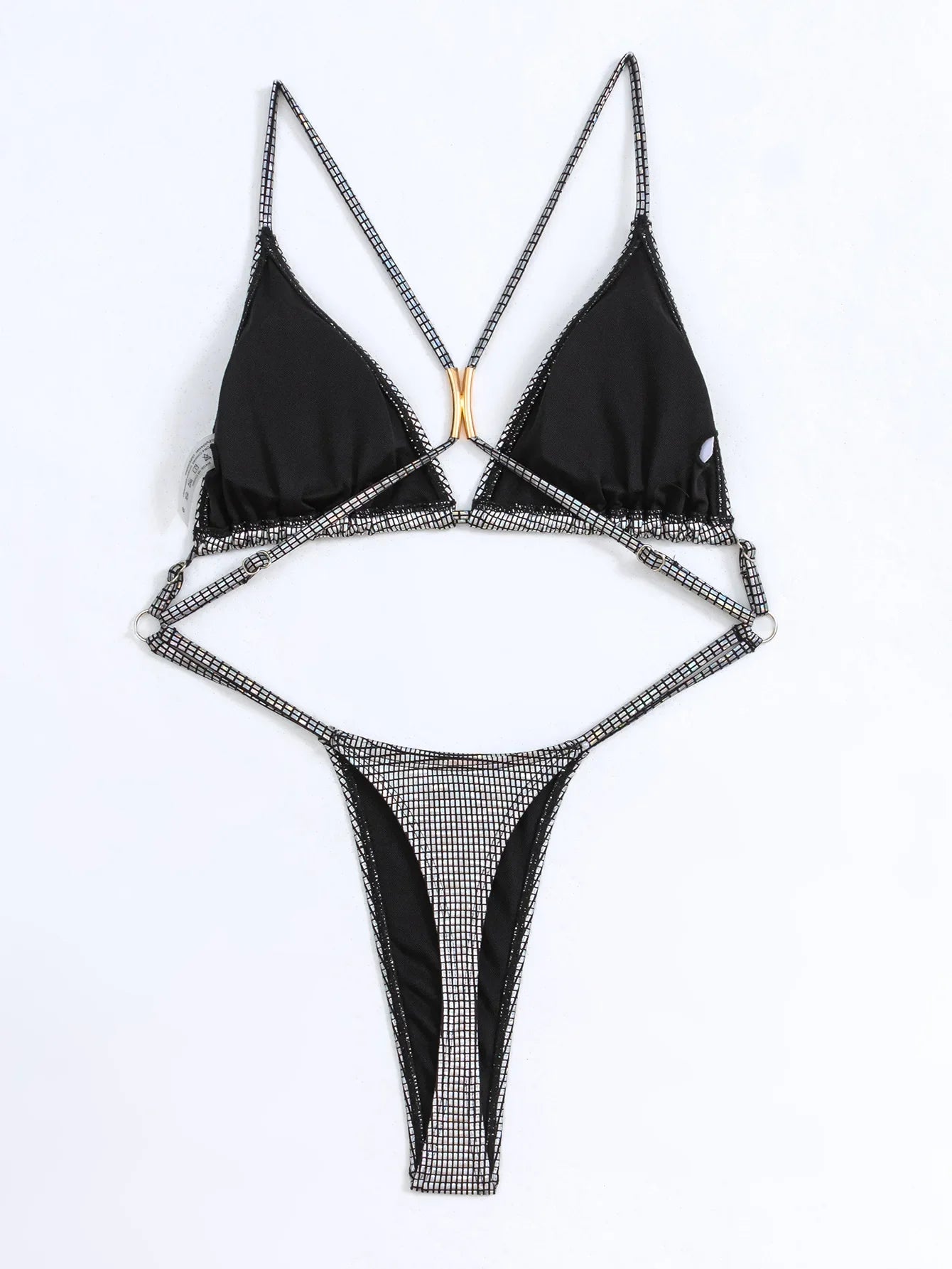 Silvery Shiny One Piece Swimsuit
