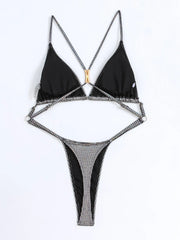 Silvery Shiny One Piece Swimsuit
