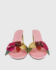 Siria Colorful Flower Mules In Pink