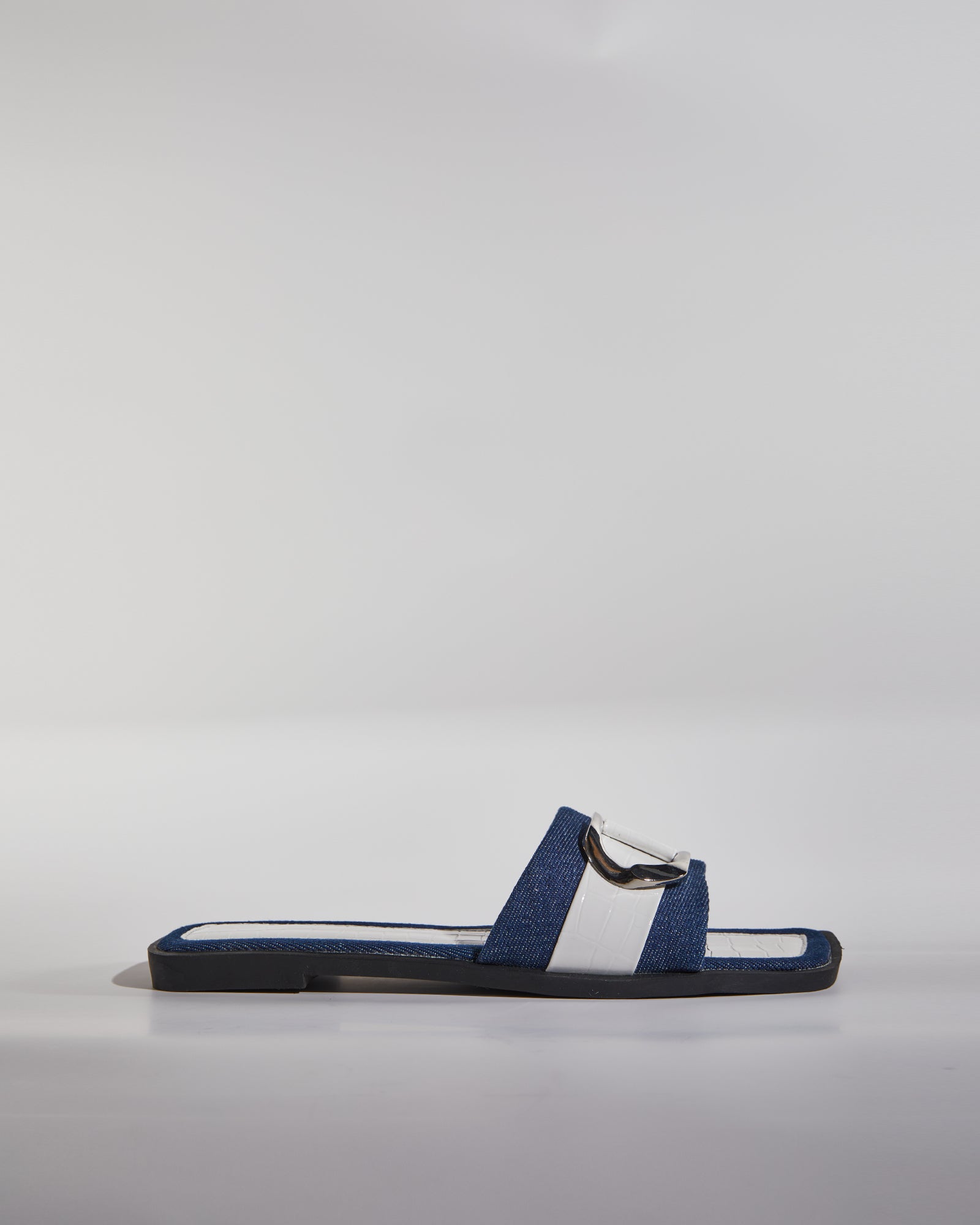 Sky Buckle Two Tone Slippers