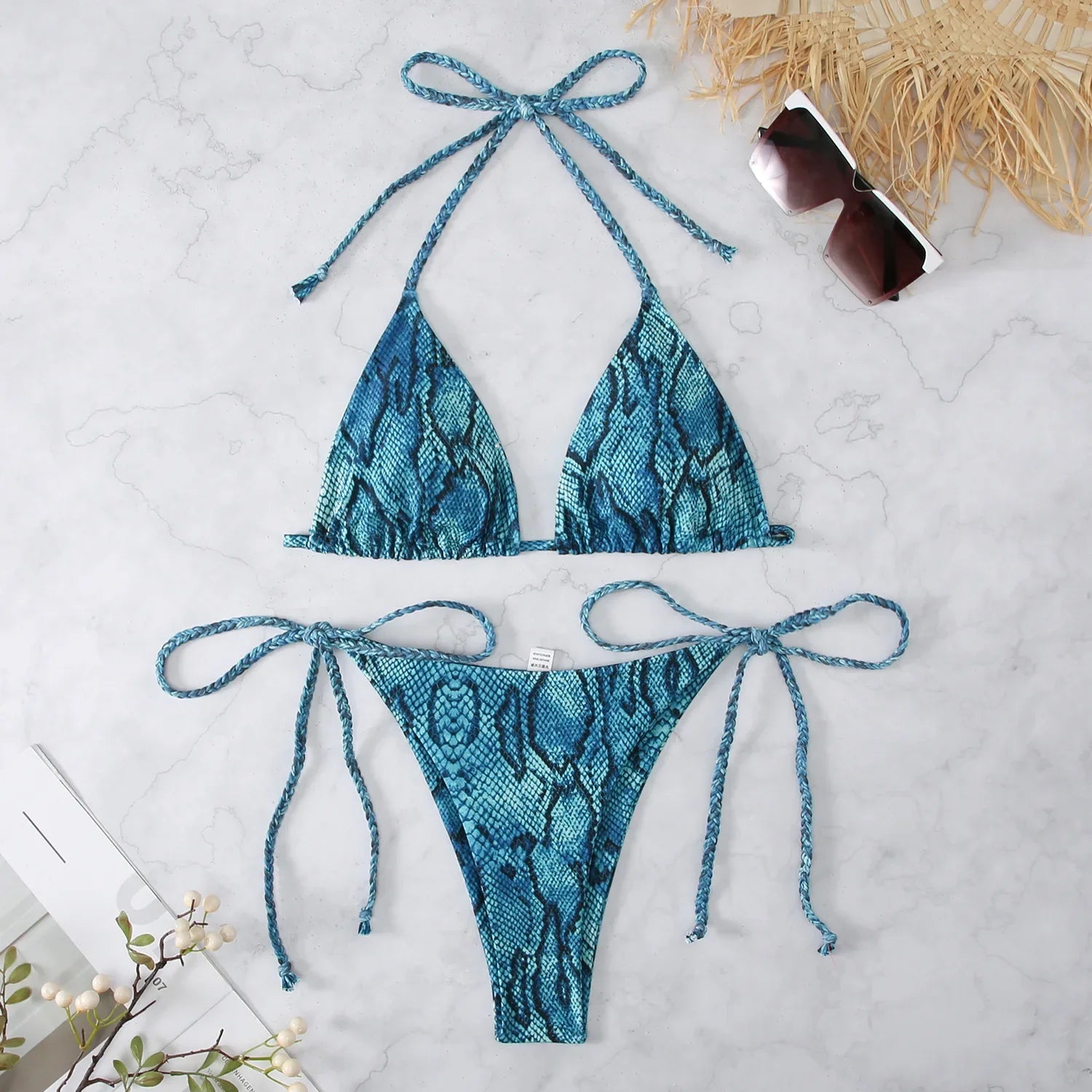 Snake Print 2-piece Swimsuit