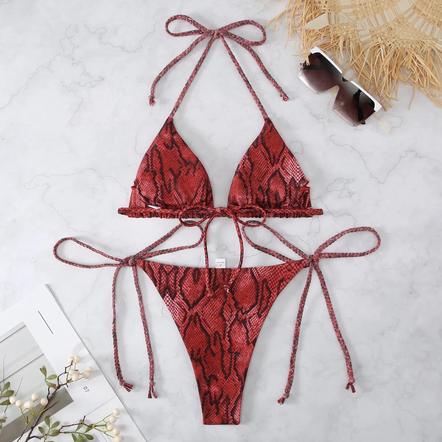 Snake Print 2-piece Swimsuit