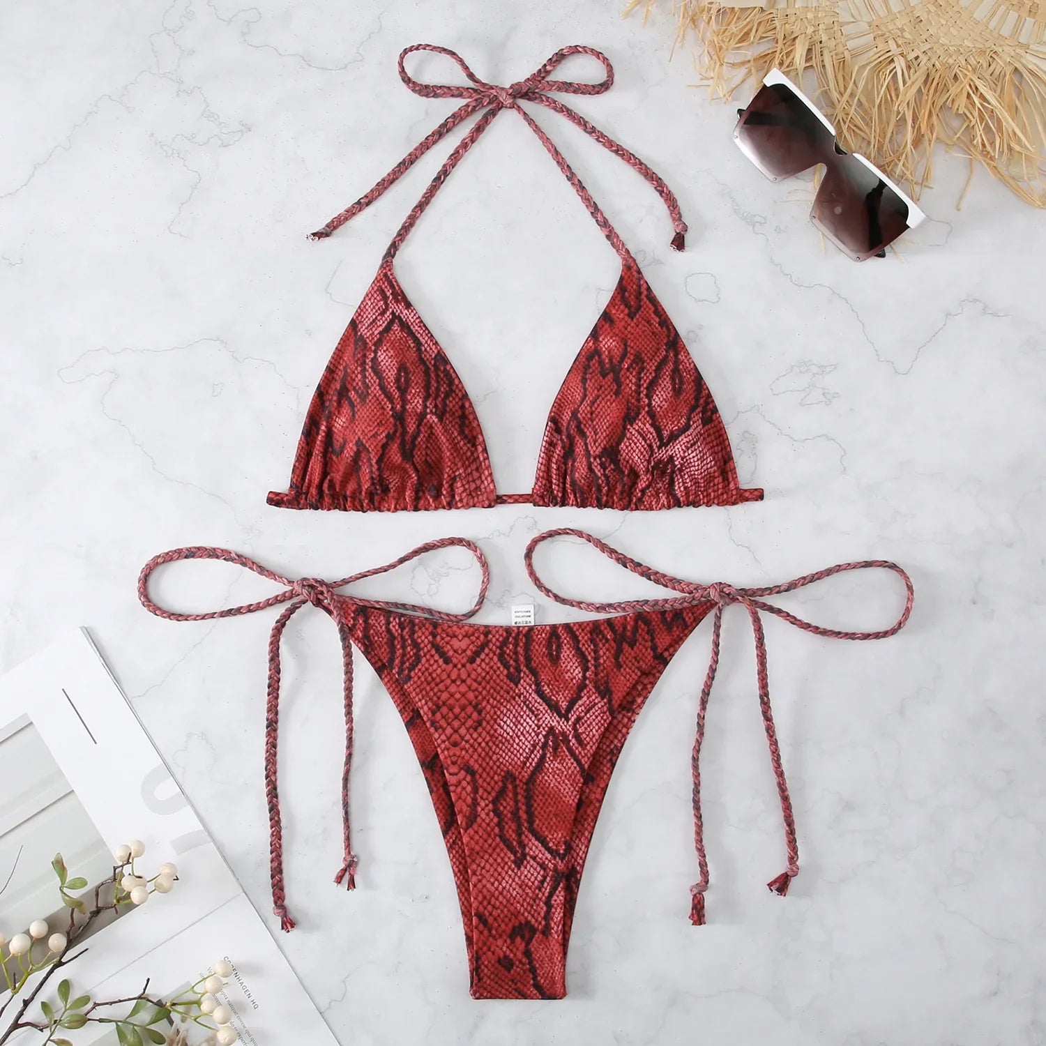 Snake Print 2-piece Swimsuit