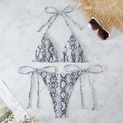 Snake Print 2-piece Swimsuit
