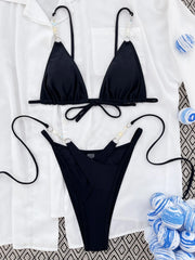 Solid Black 2-piece Swimsuit