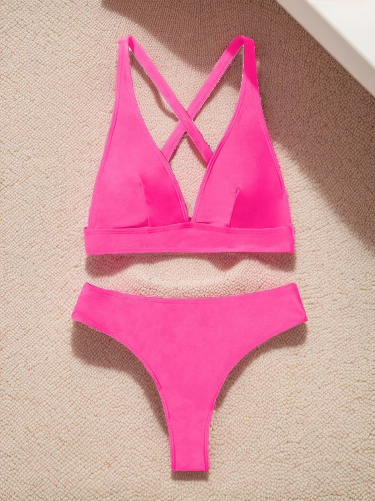 Solid Color Black Swimsuit