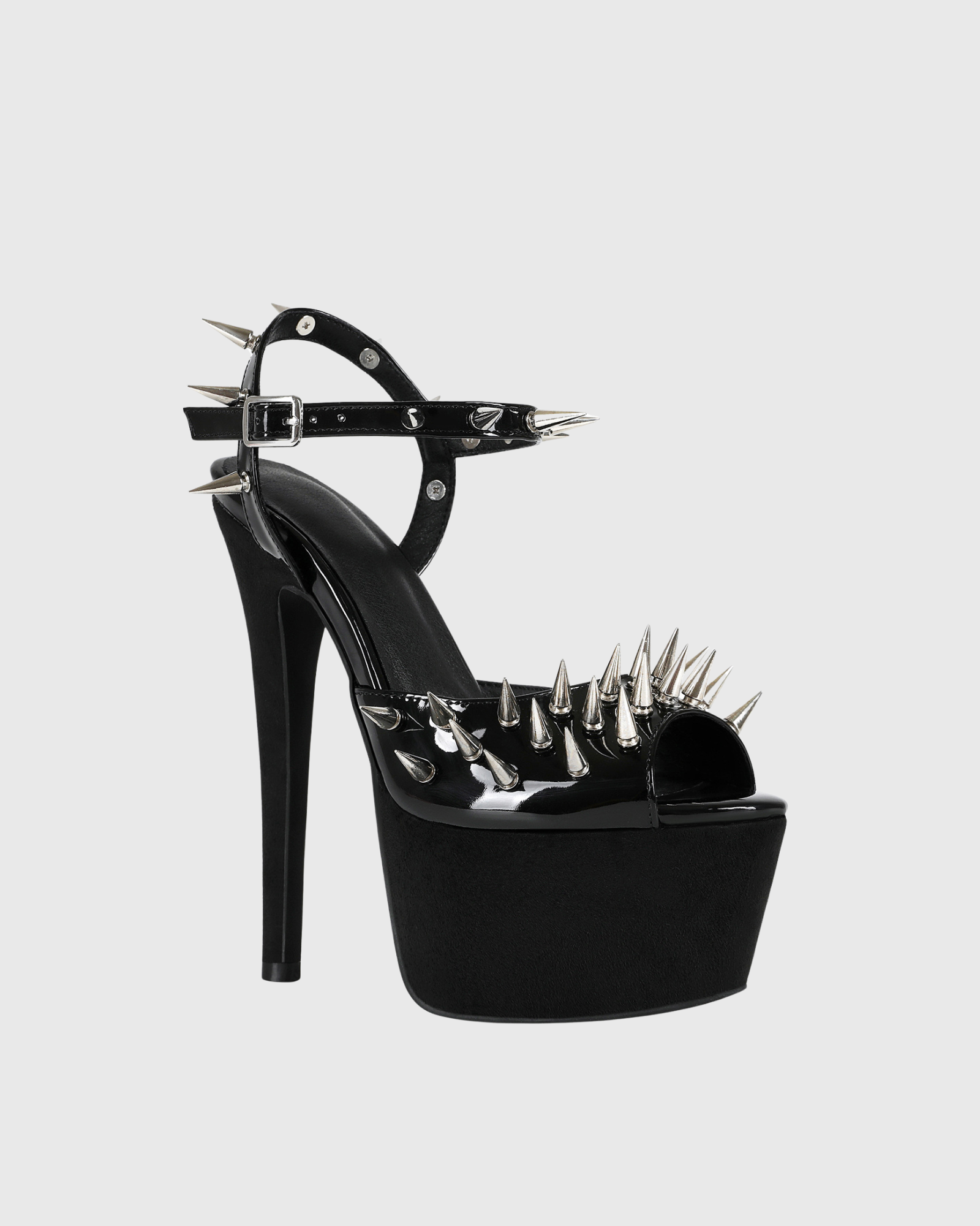 Stacey Spike Patent Leather Platform Sandals