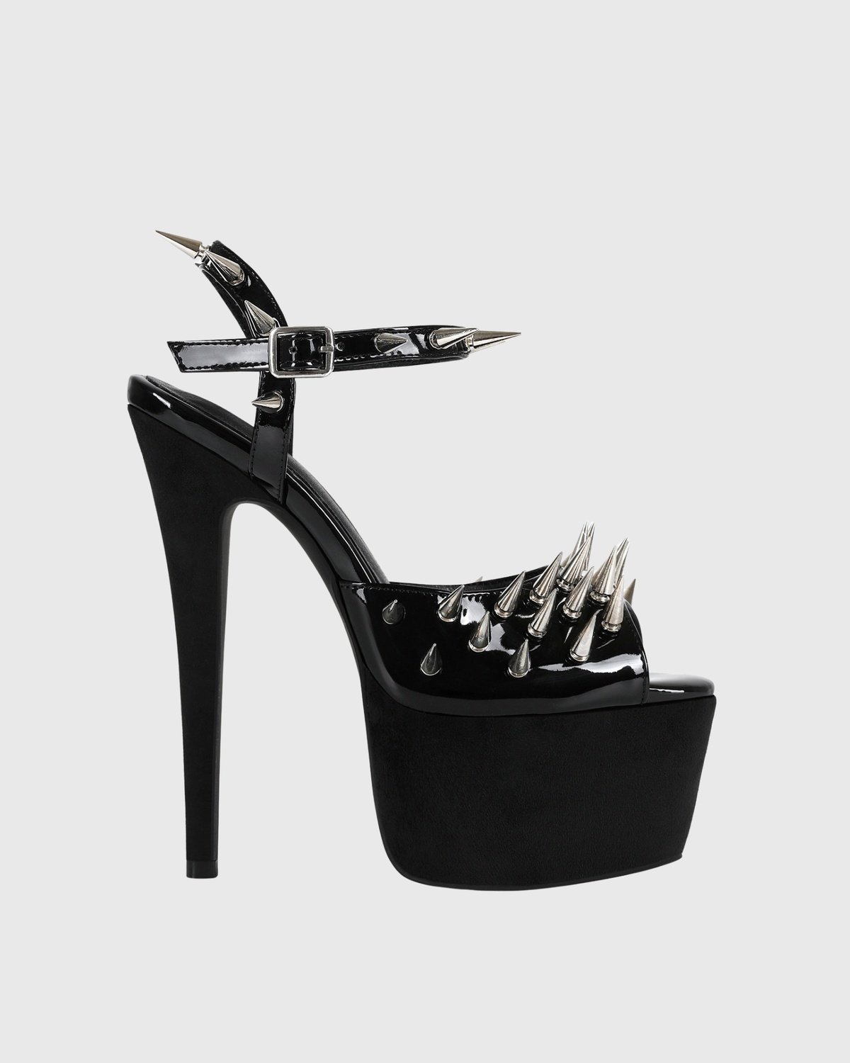 Stacey Spike Patent Leather Platform Sandals