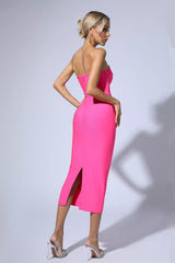 Alyia Strapless Bandage Midi Dress