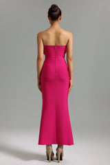 Charming Rhinestone Rose Red Party Dress