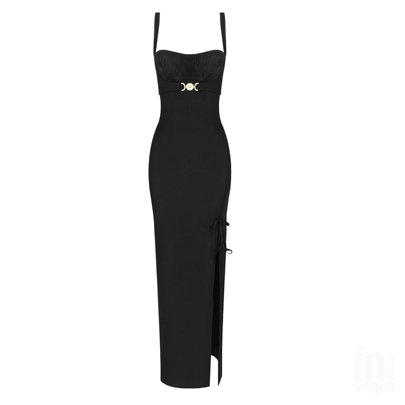 Cessia Black Maxi Bandage Dress