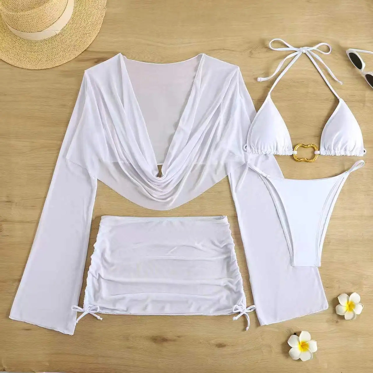 Black White Bikini Set