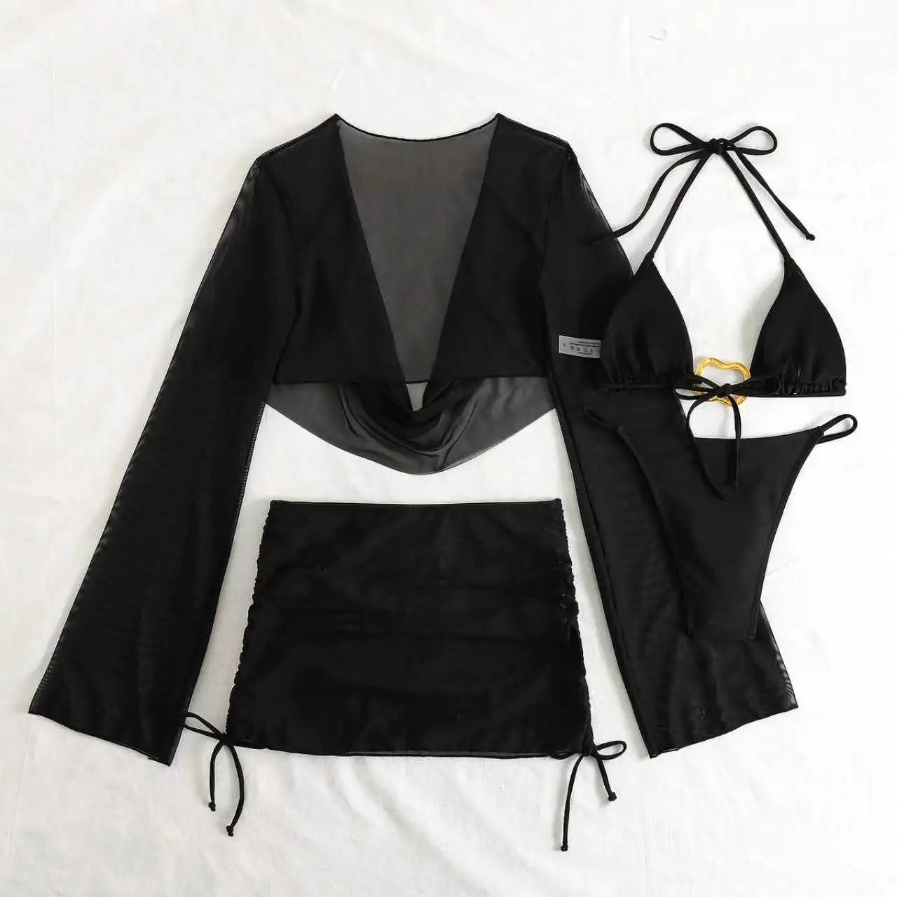 Black White Bikini Set