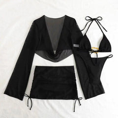 Black White Bikini Set