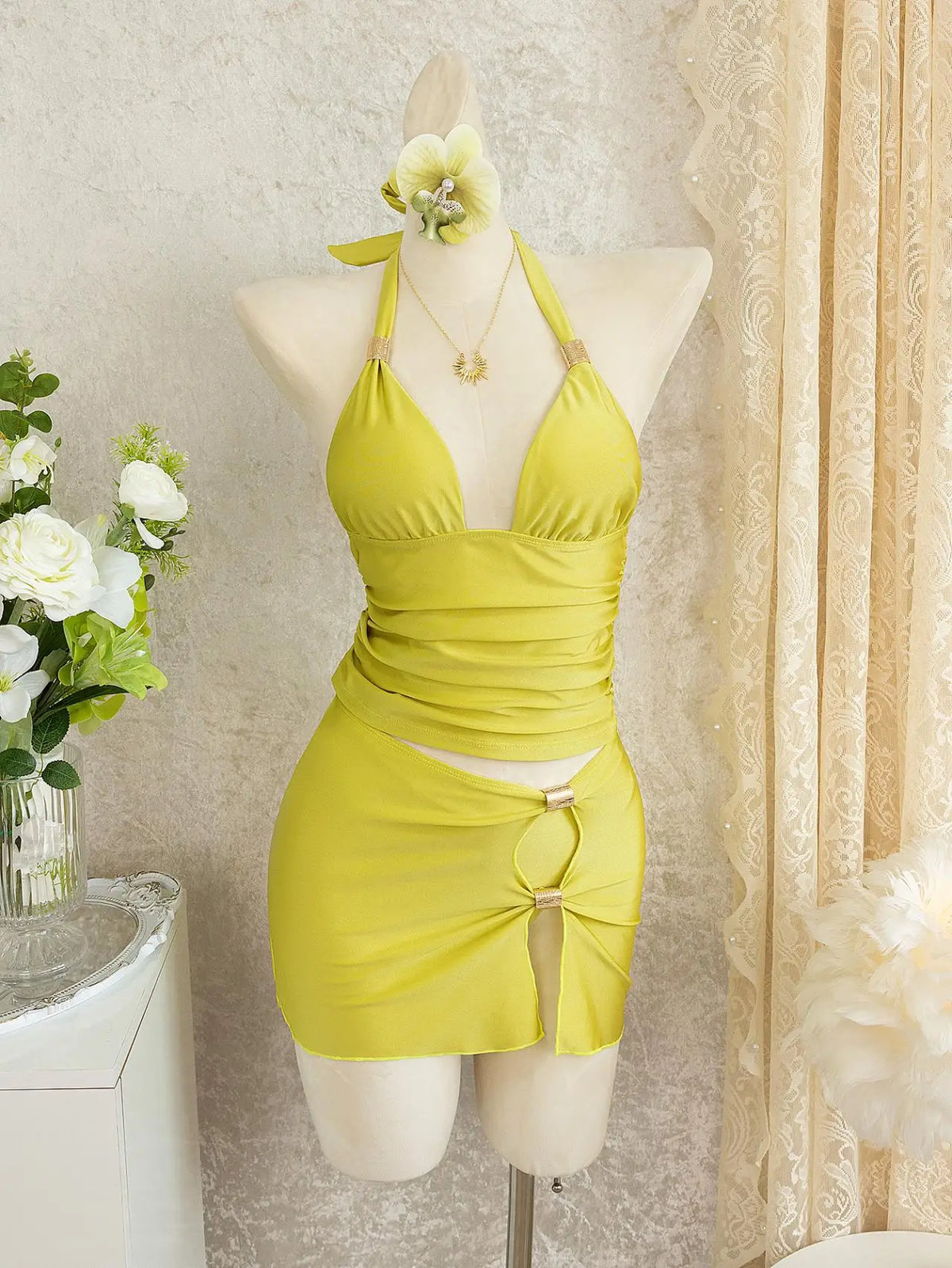 Cover Up 3 Piece Bikini Set