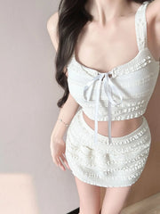 Cute White Bikini Set