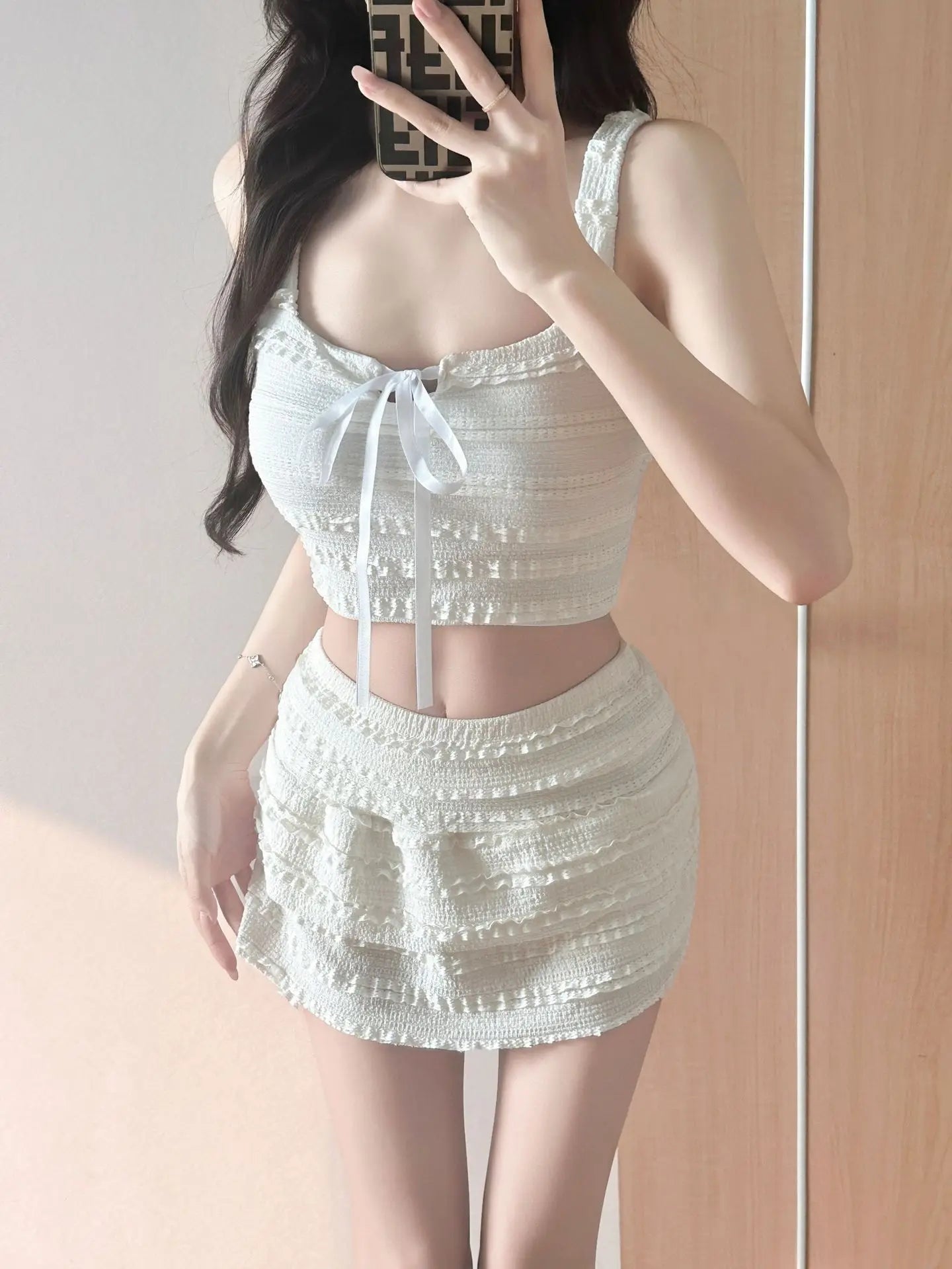 Cute White Bikini Set