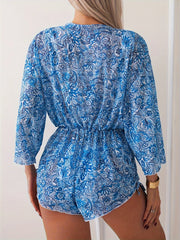 Long Sleeve Cover Up 3 Piece Bikini Set