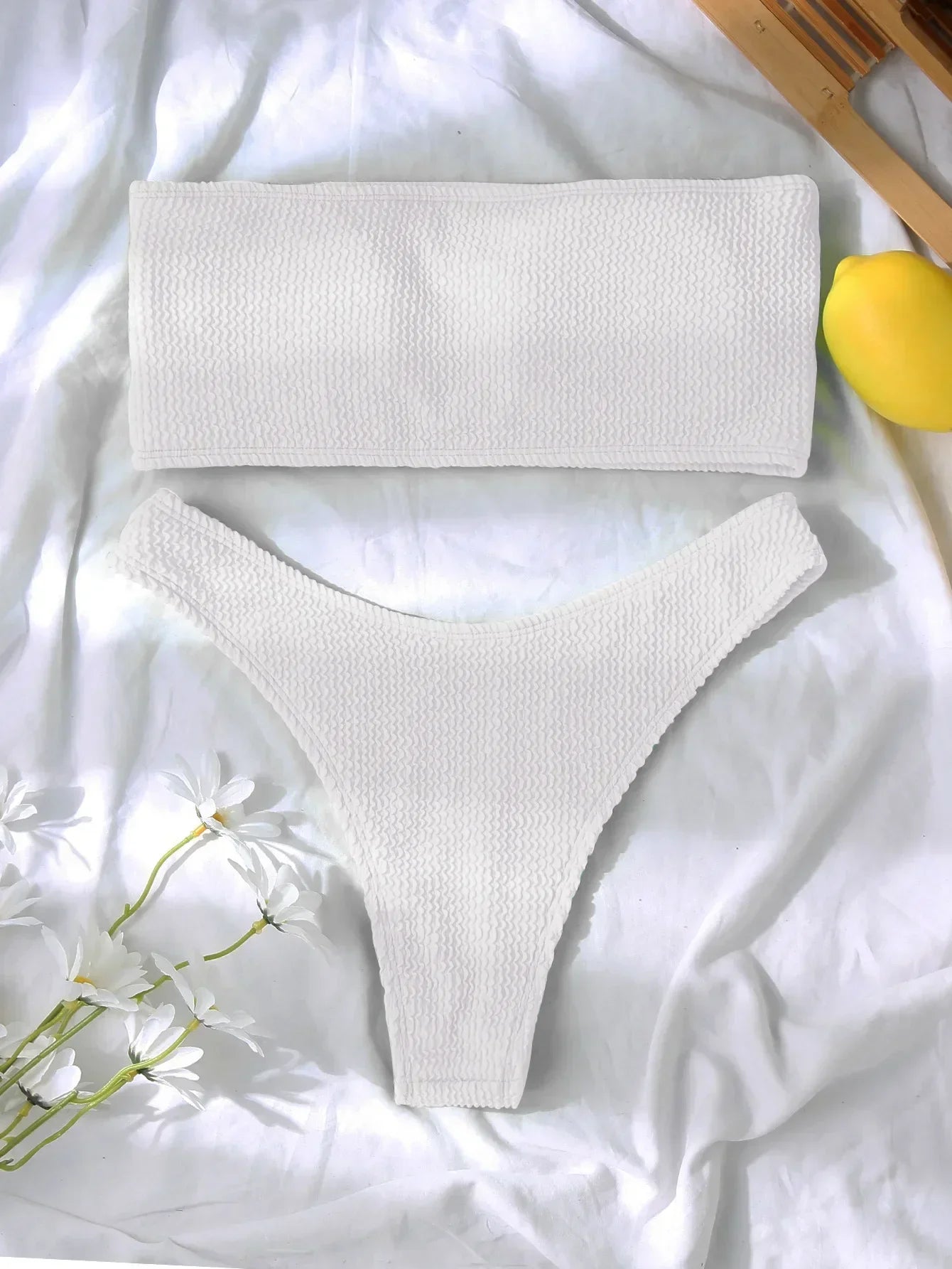 Swimwear Bikini Bandeau Two Piece Set