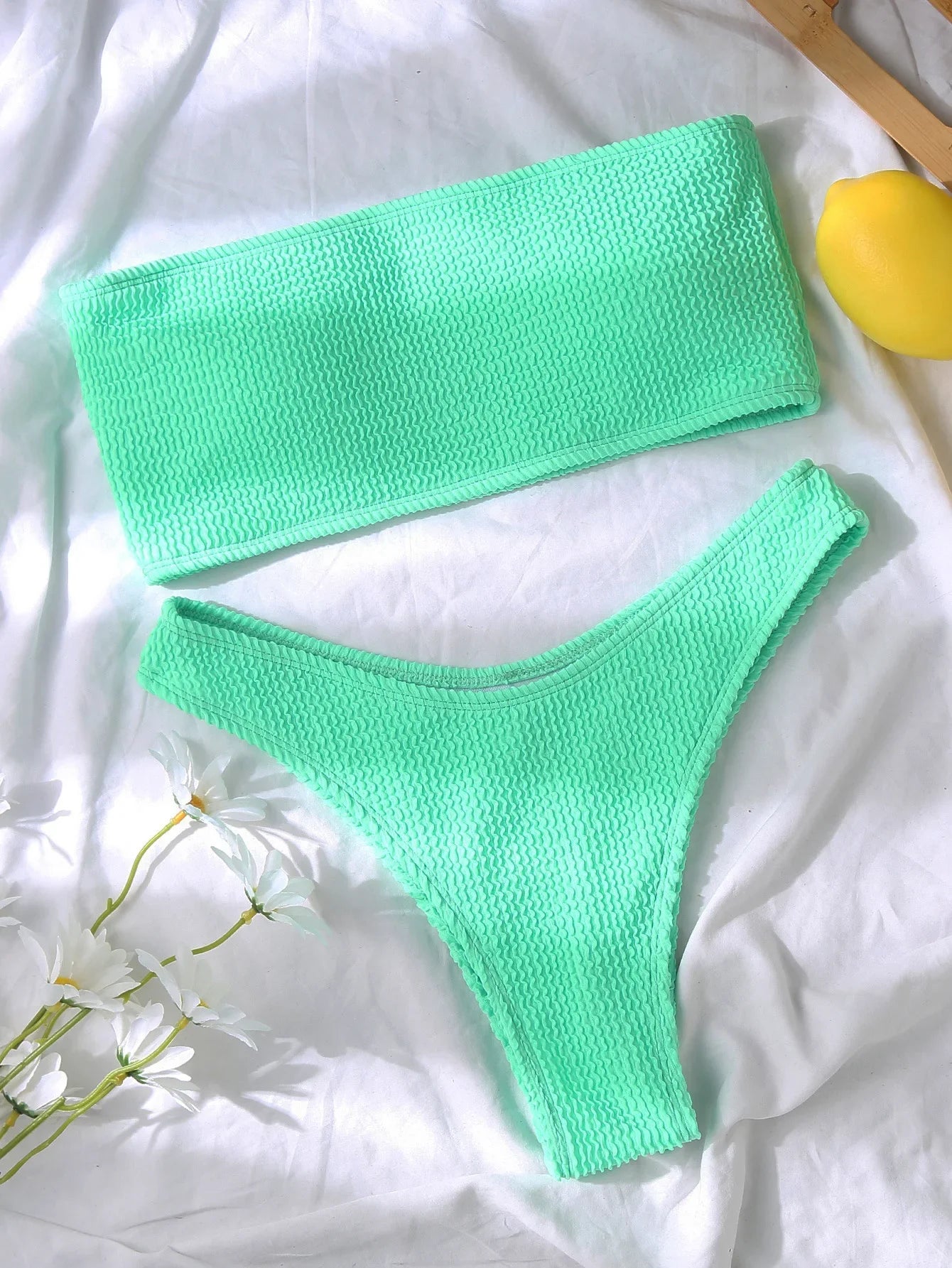 Swimwear Bikini Bandeau Two Piece Set