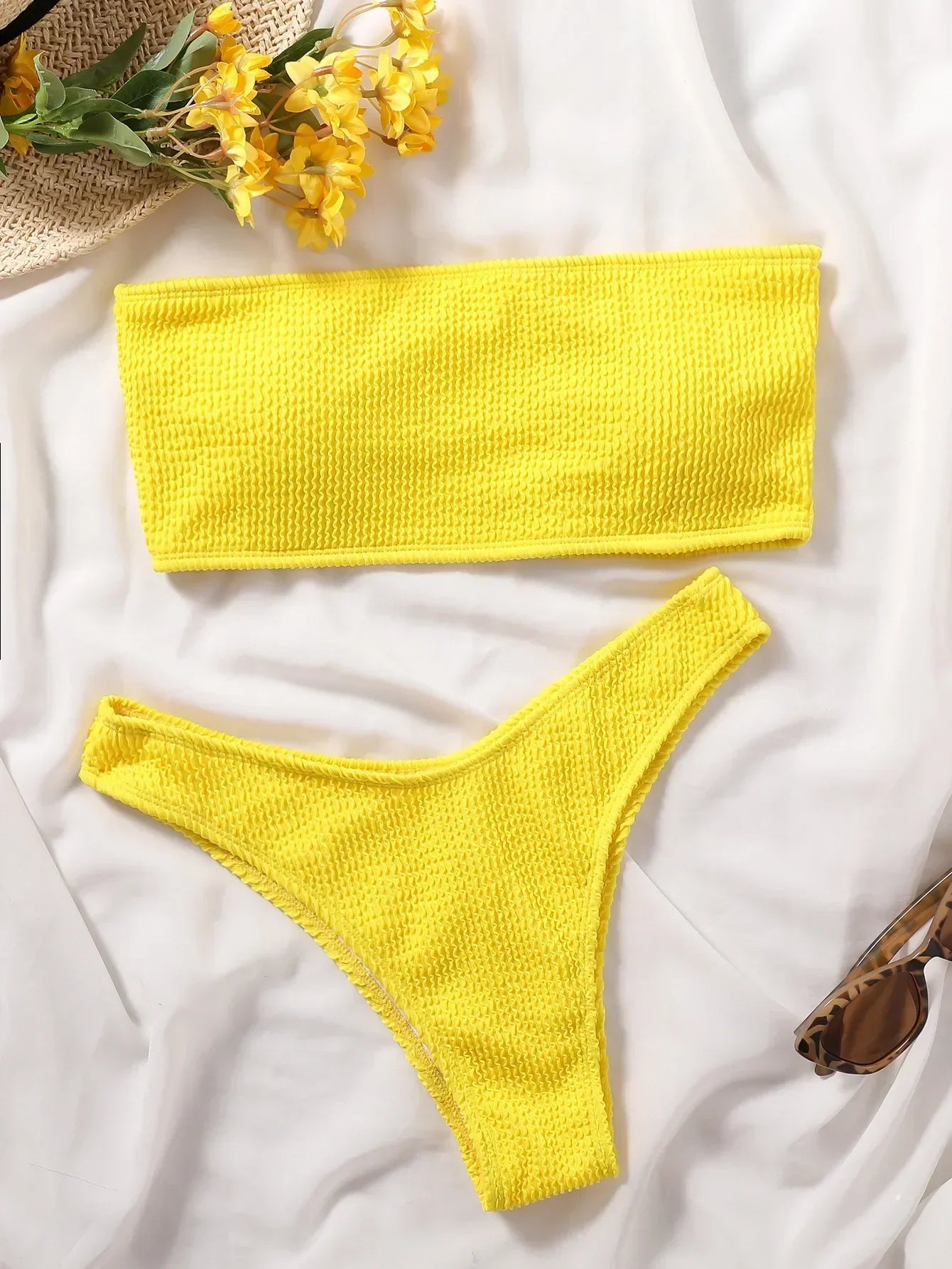 Swimwear Bikini Bandeau Two Piece Set