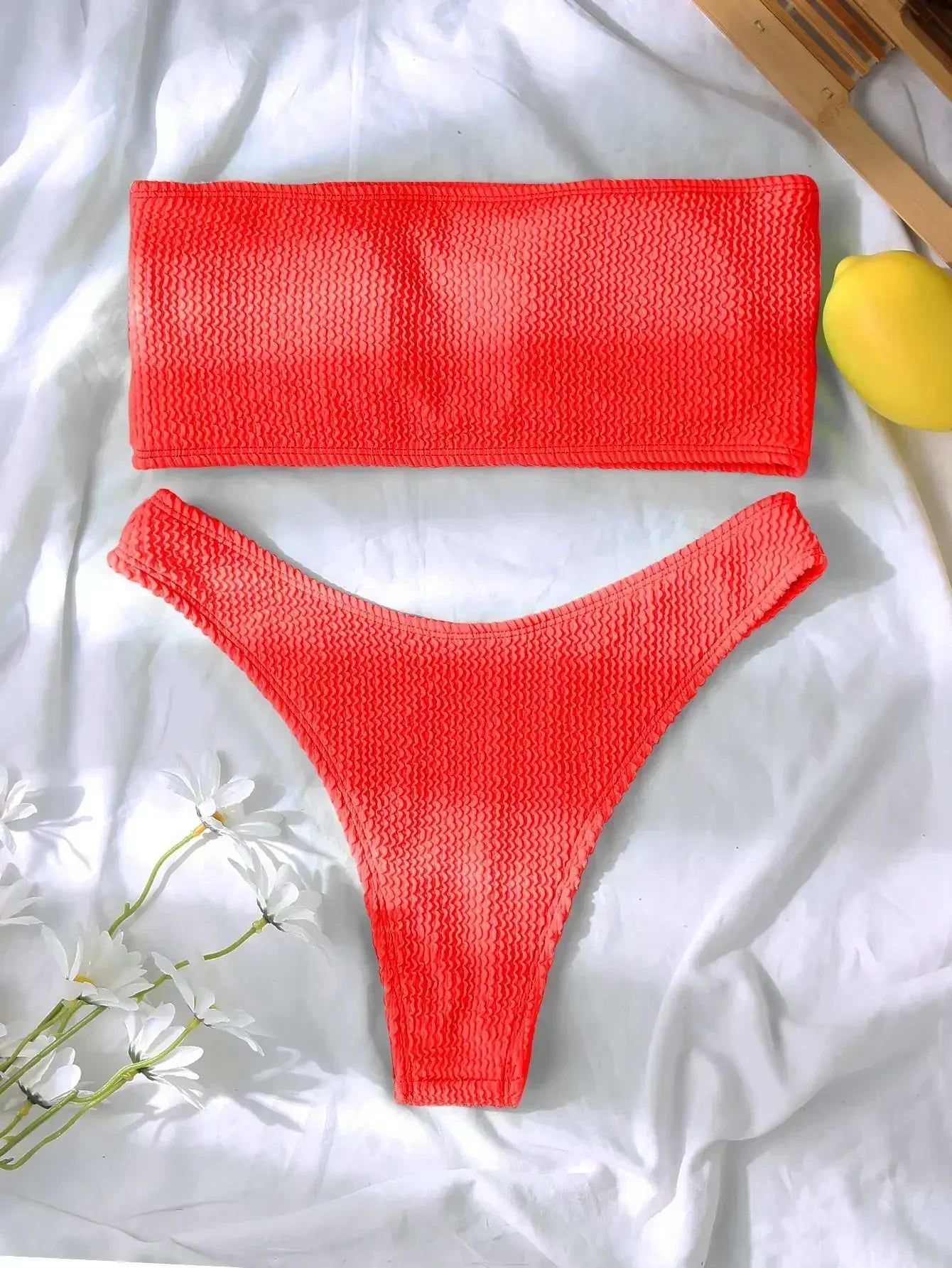 Swimwear Bikini Bandeau Two Piece Set