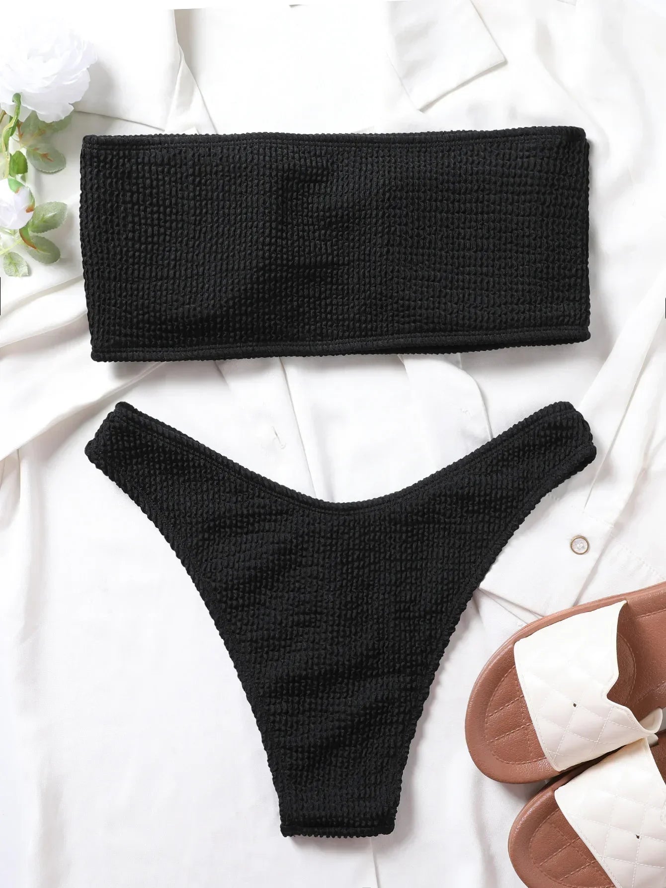 Swimwear Bikini Bandeau Two Piece Set