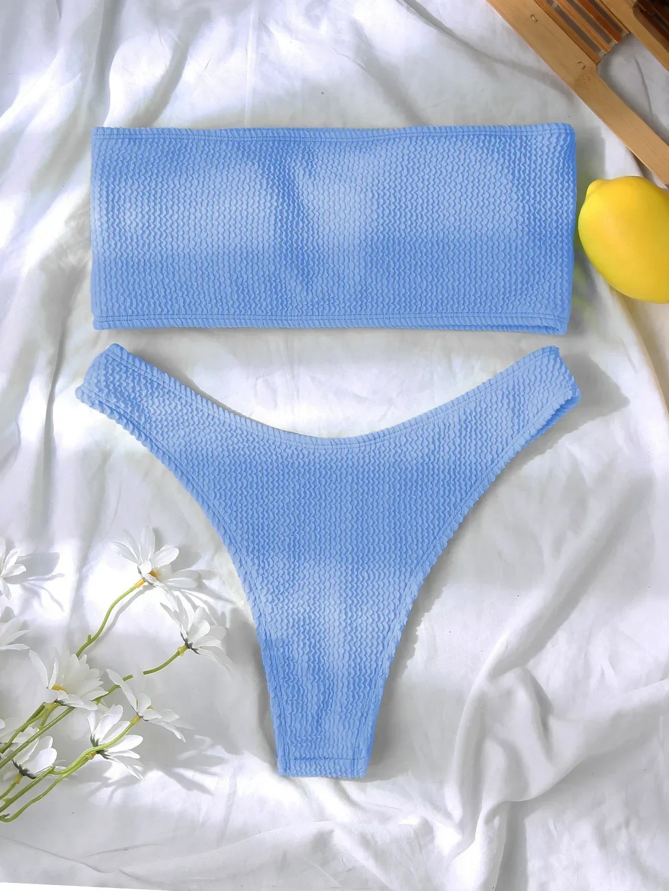 Swimwear Bikini Bandeau Two Piece Set