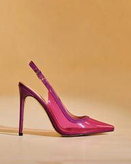 Sylvie Pvc Slingback Pumps In Purple