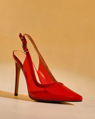 Sylvie Pvc Slingback Pumps In Red