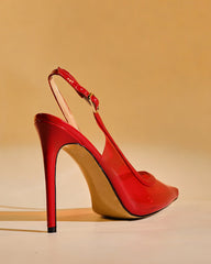 Sylvie Pvc Slingback Pumps In Red