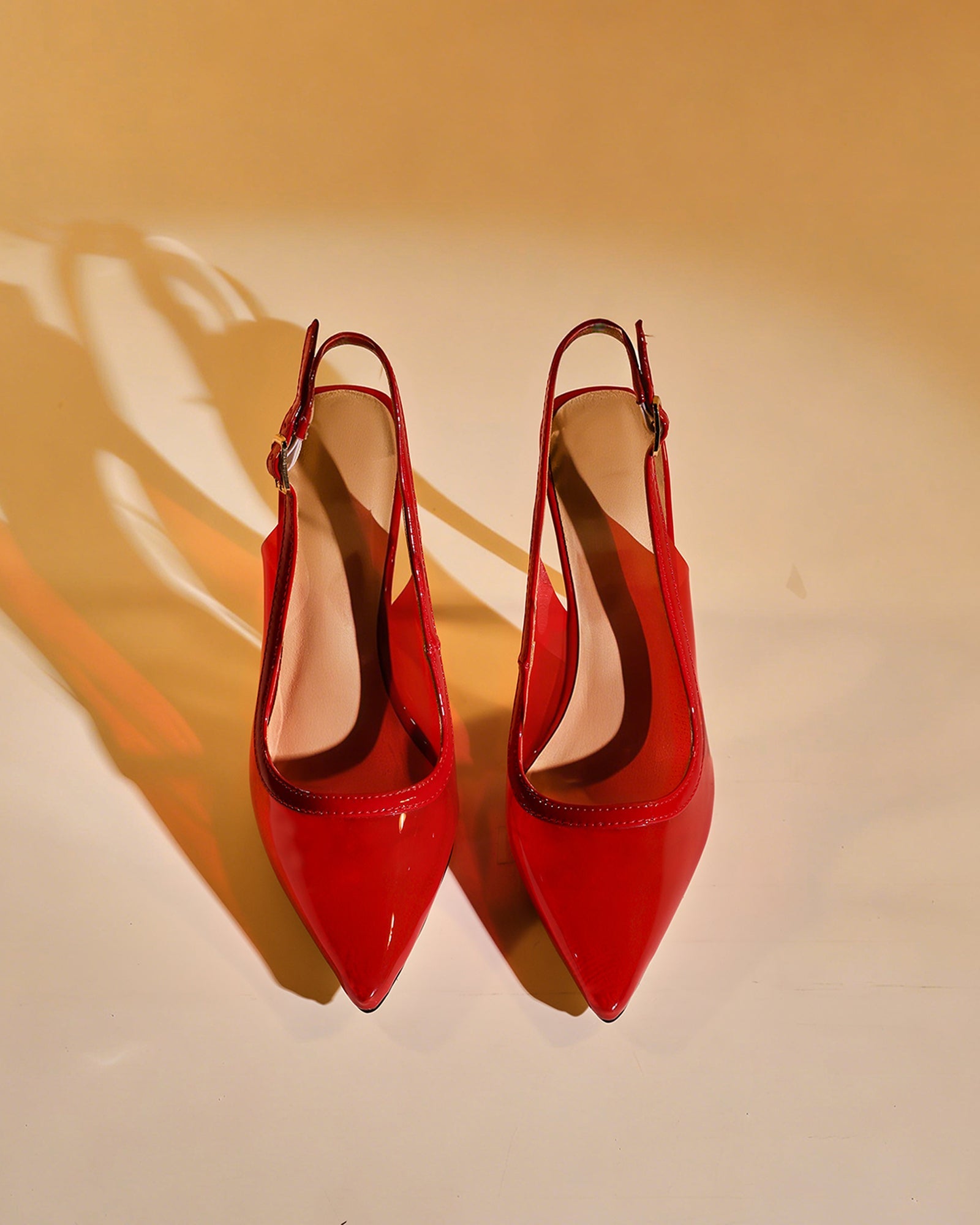 Sylvie Pvc Slingback Pumps In Red