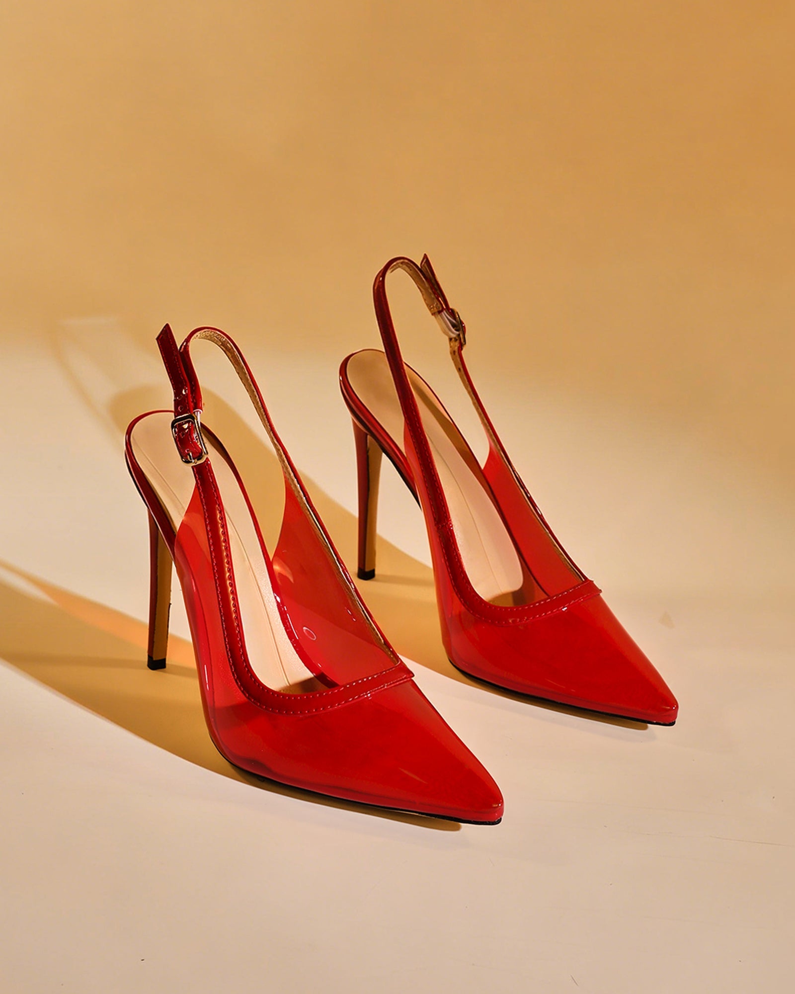 Sylvie Pvc Slingback Pumps In Red