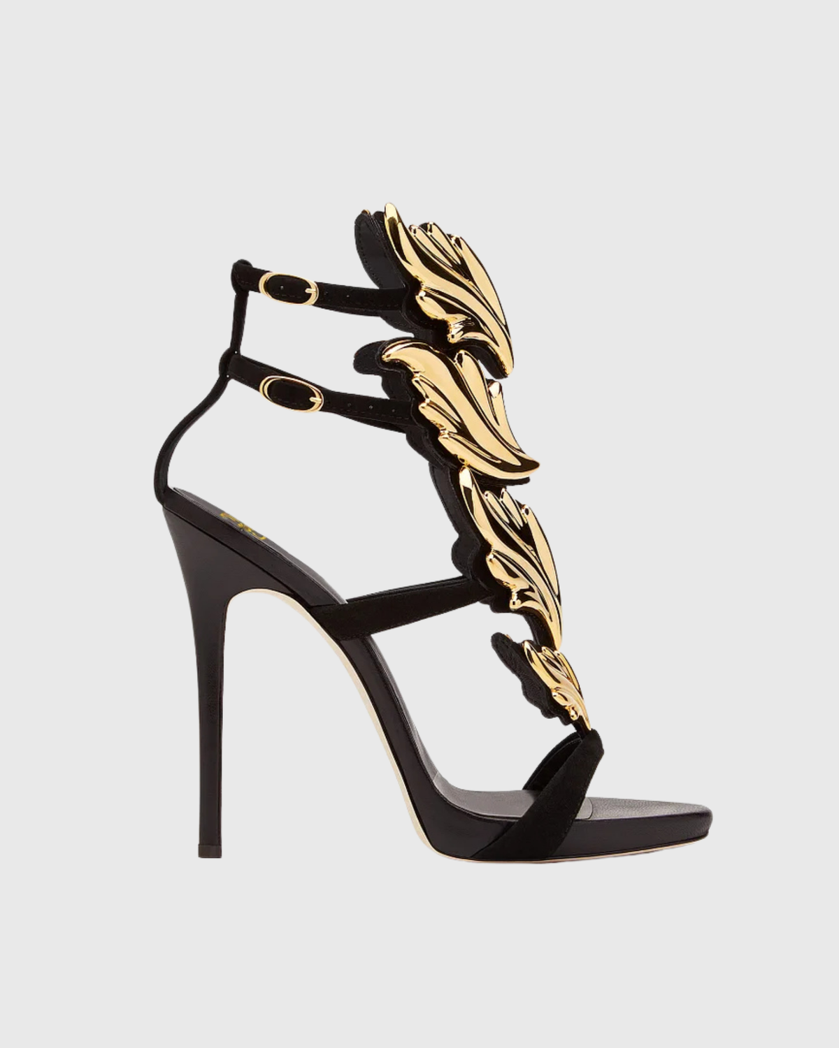 Tatiana Mirrored Wing Sandals In Black