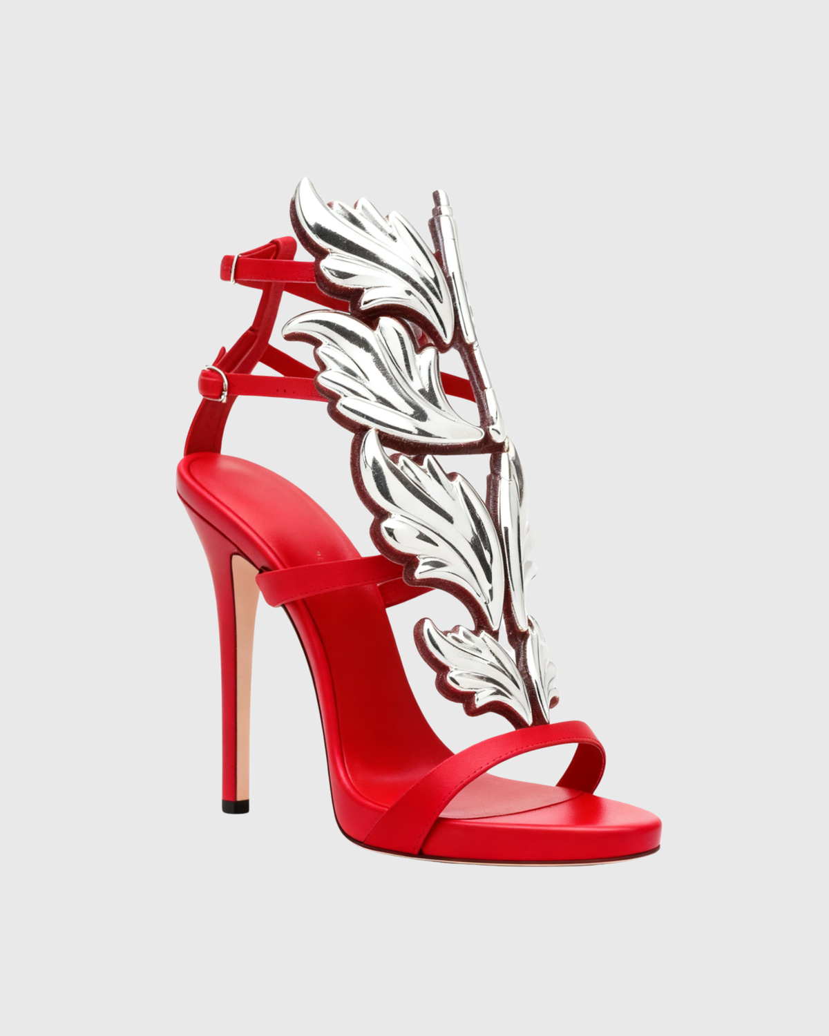 Tatiana Mirrored Wing Sandals In Red