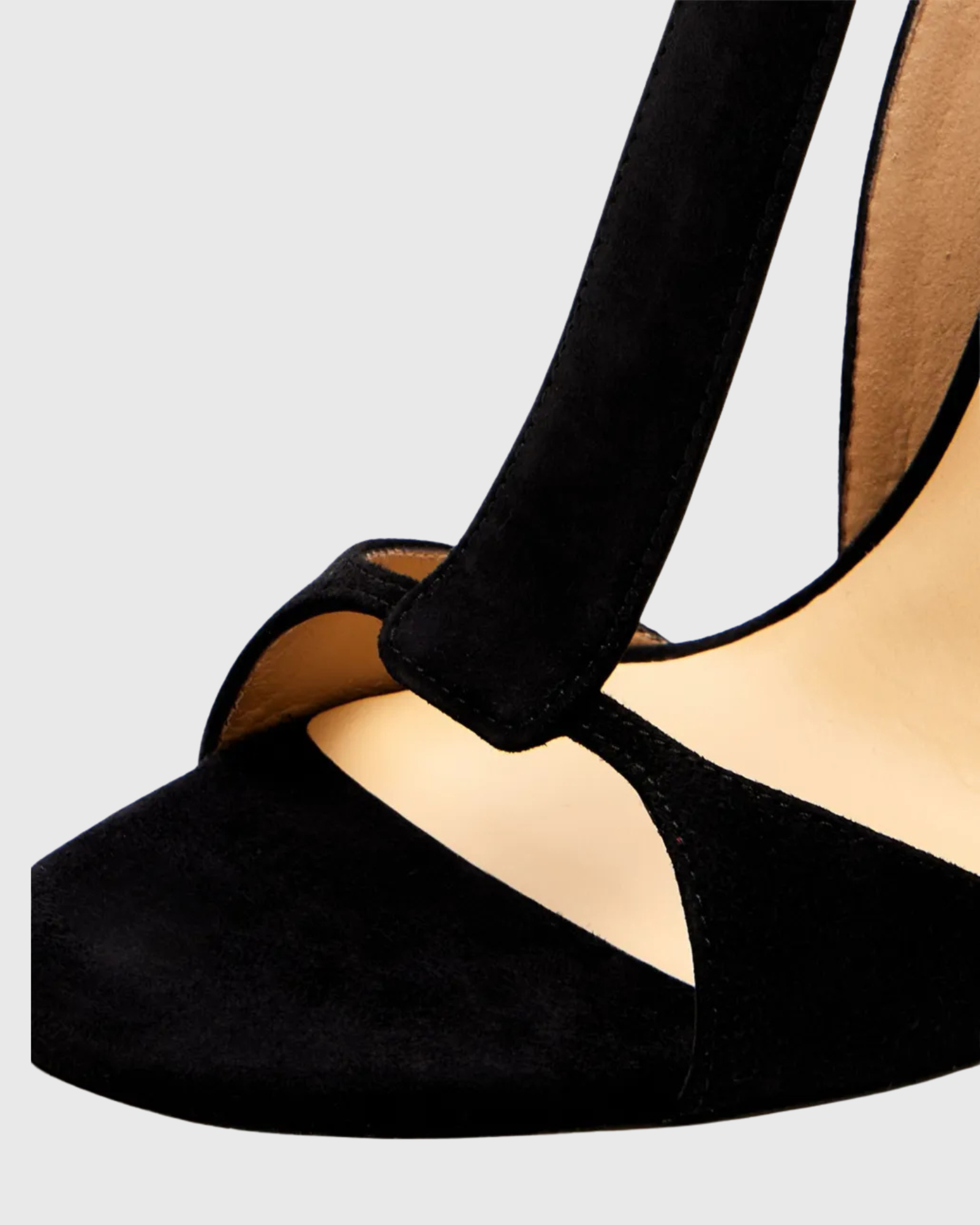 Teofila T Strap Suede Sandals In Black