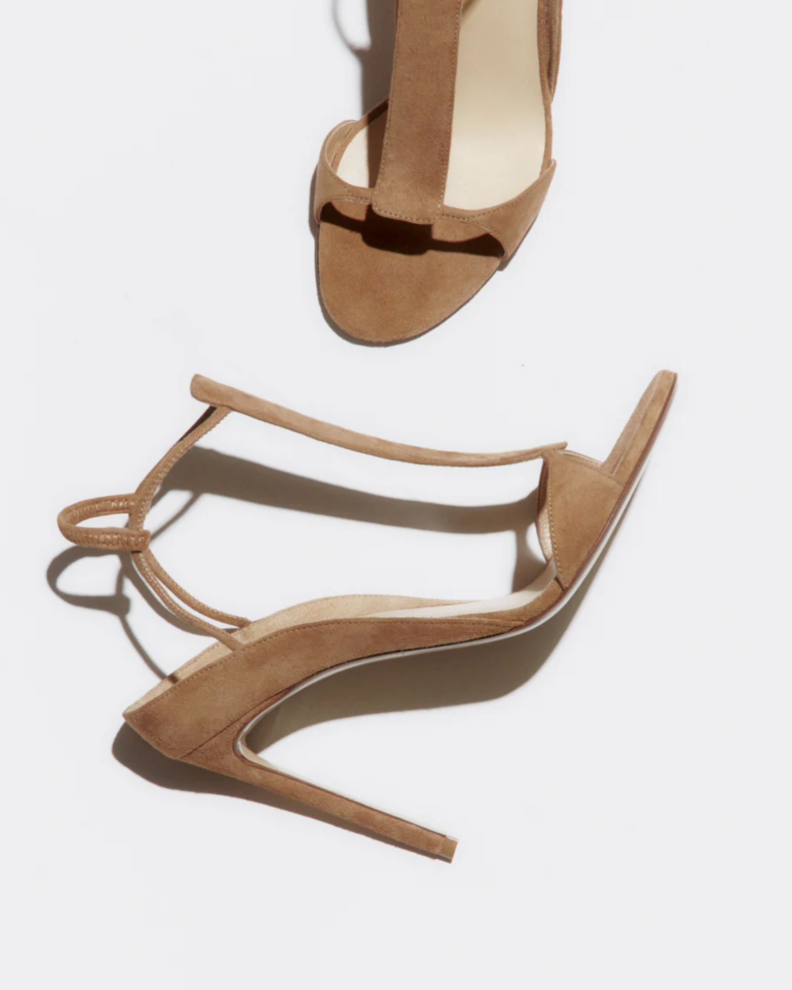 Teofila T Strap Suede Sandals In Brown