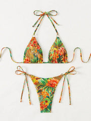Tropical Print Bikini Set