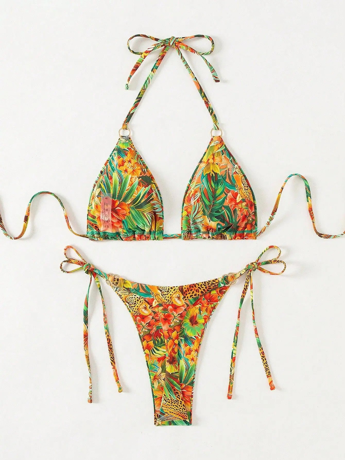 Tropical Print Bikini Set